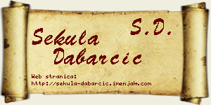 Sekula Dabarčić vizit kartica
